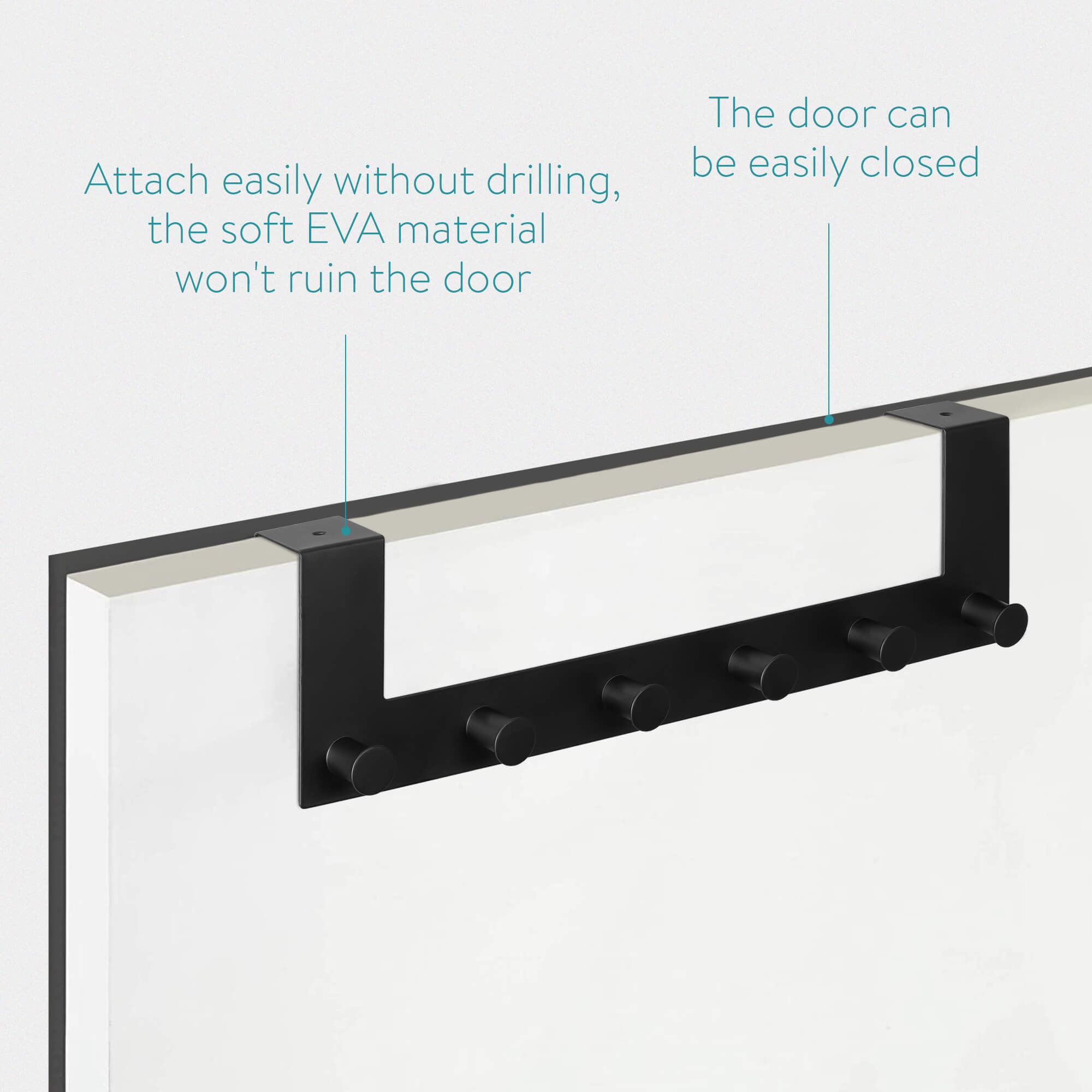 Navaris Κρεμάστρα Πόρτας από Ανοξείδωτο Ατσάλι - Black - 54828.01