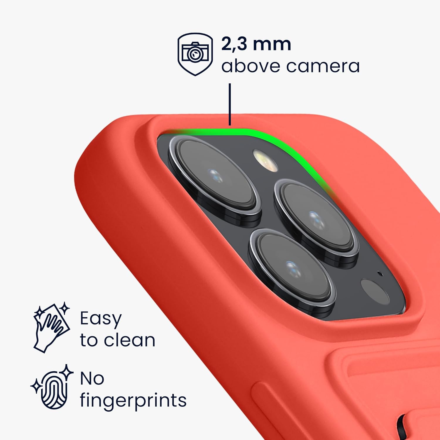 KW iPhone 15 Pro Θήκη Σιλικόνης TPU με Υποδοχή για Κάρτα - Coral