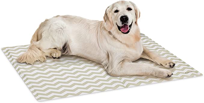 Navaris Pet Cooling Mat - Στρώμα Ψύξης για Κατοικίδια - Design Zig Zag - ‎96 x 81 x 5cm - Grey - 51184.3