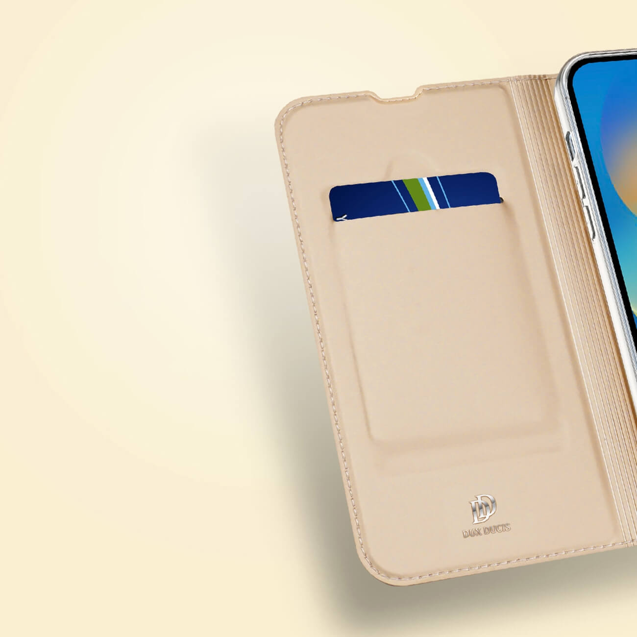 Dux Ducis iPhone 14 Pro Max Flip Stand Case Θήκη Βιβλίο - Gold