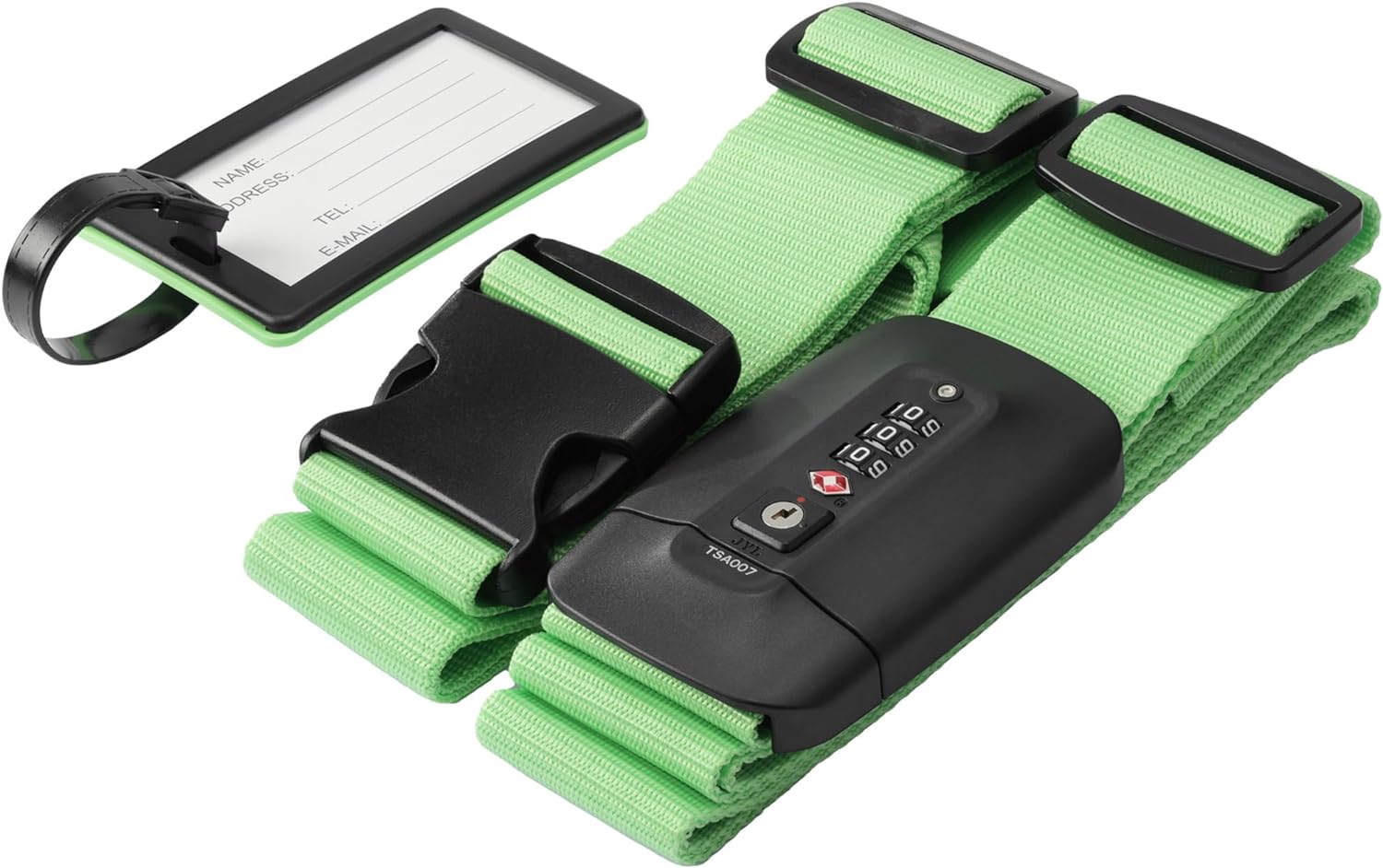 Navaris Ιμάντας Προστασίας Αποσκευών με Κλειδαριά με Συνδυασμό - Bright Green - 51357.79