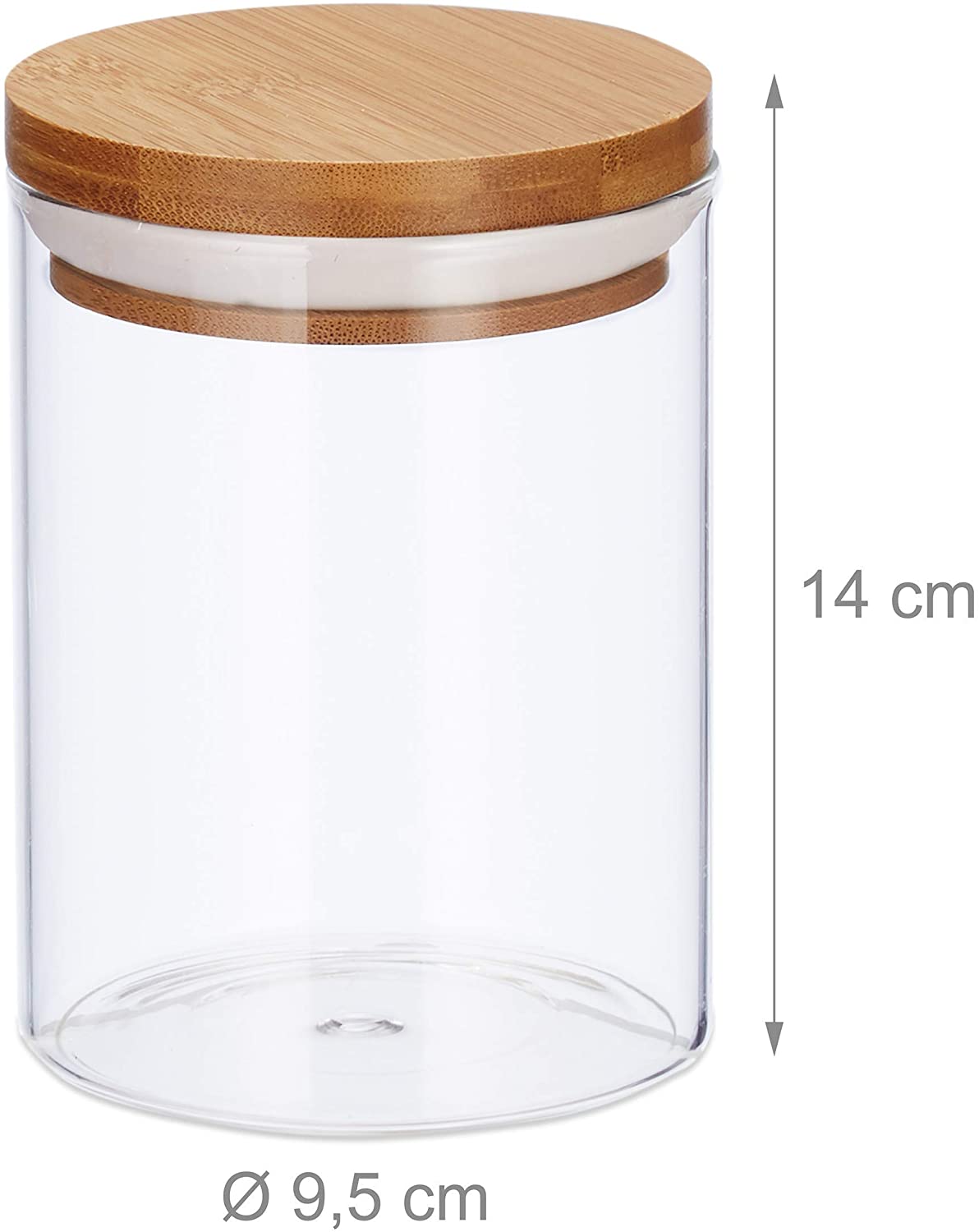 Relaxdays Σετ με 3 Βάζα Αποθήκευσης από Γυαλί - 600 ml - Natural - 4052025279943