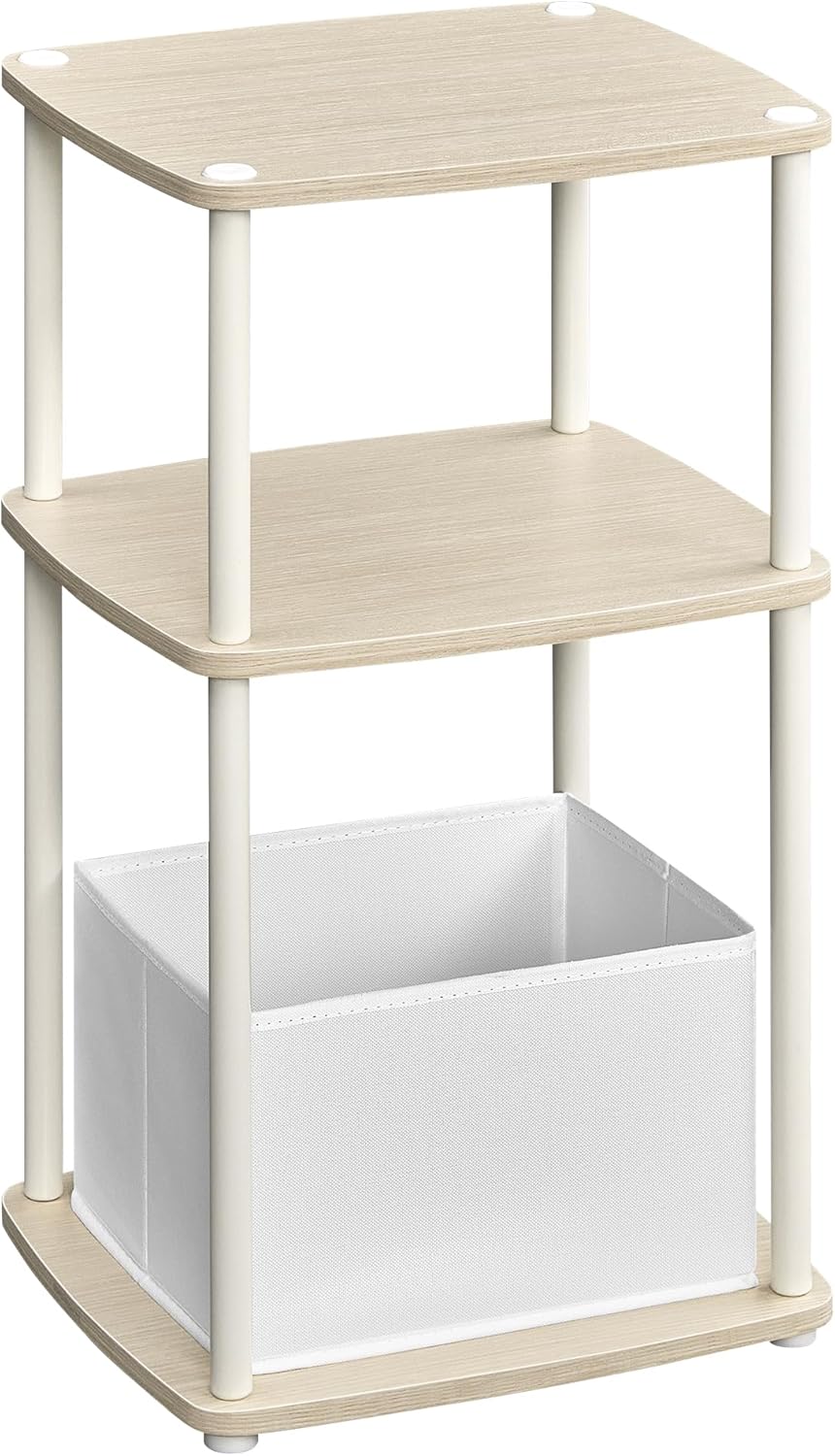 Songmics Βοηθητικό Τραπέζι με Υφασμάτινο Καλάθι - Natural Beige - LET286N01