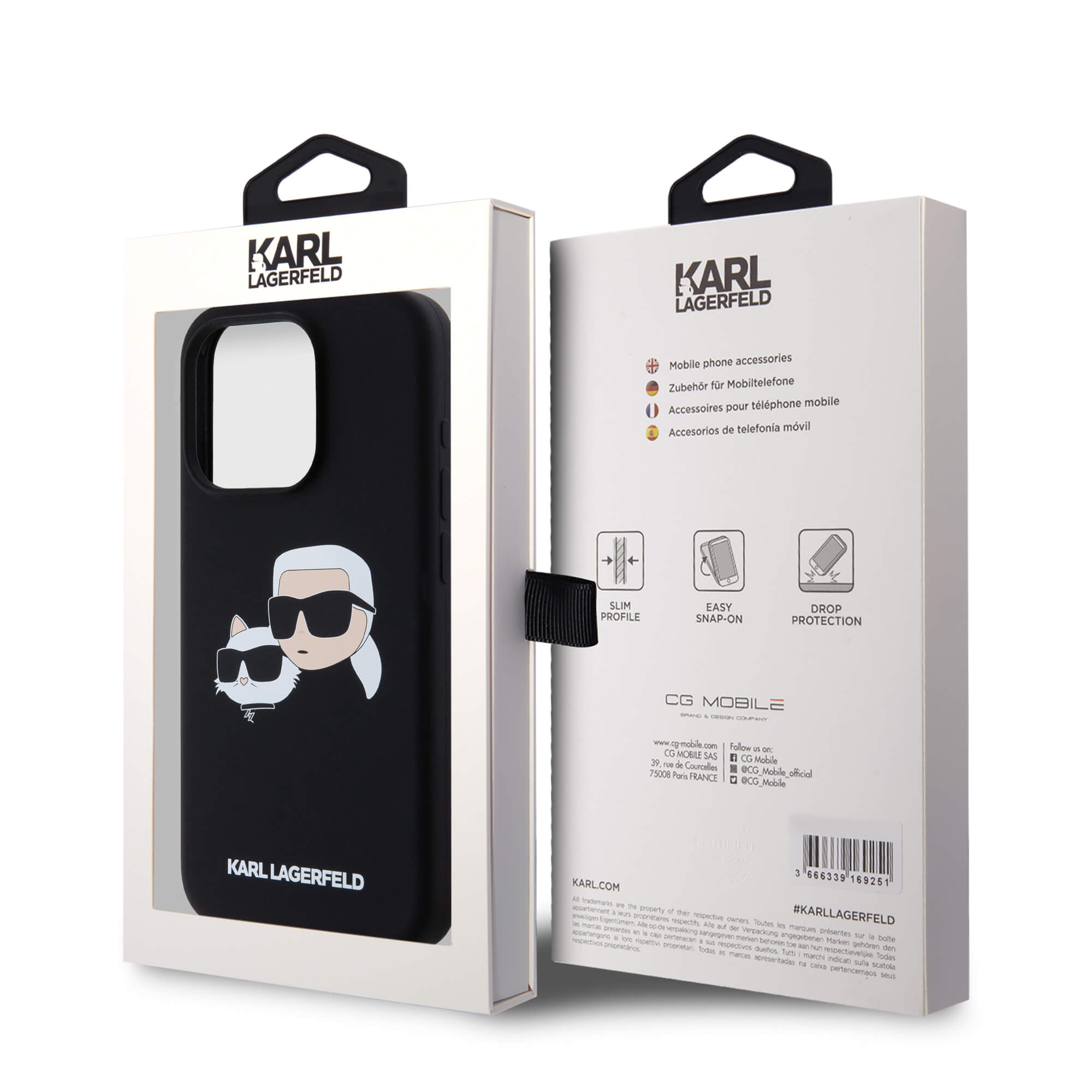 Karl Lagerfeld iPhone 15 Pro - Silicone Karl and Choupette - Θήκη Σιλικόνης με MagSafe - Black - KLHMP15LSKCHPPLK