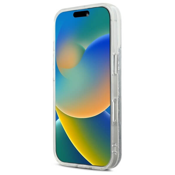 Karl Lagerfeld iPhone 16 Pro Max - Liquid Glitter Karl and Choupette Head - MagSafe Σκληρή Θήκη με Πλαίσιο Σιλικόνης - Διάφανη - KLHMP16XLGKCSGH