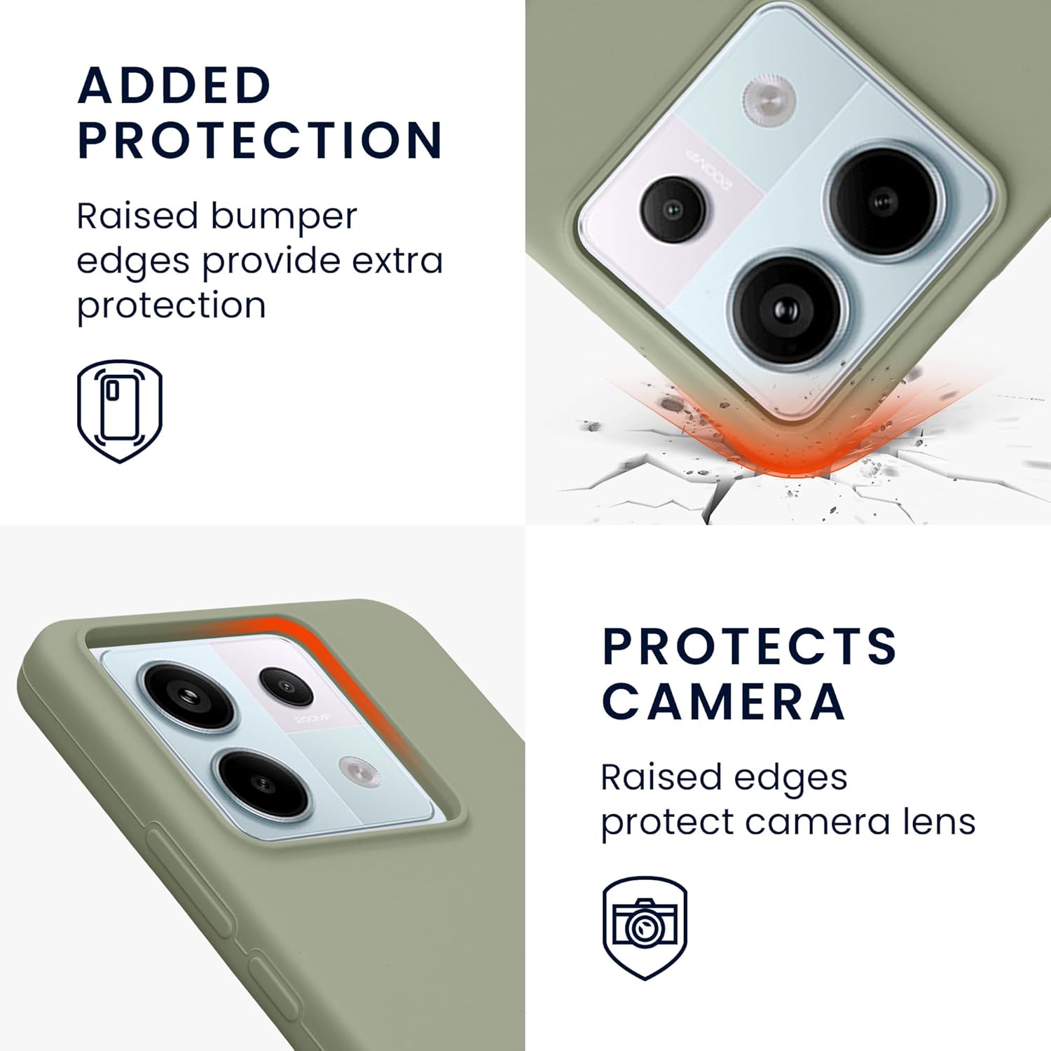 KW Xiaomi Redmi Note 13 Pro 5G / Poco X6 5G Θήκη Σιλικόνης Rubberized TPU - Grey Green