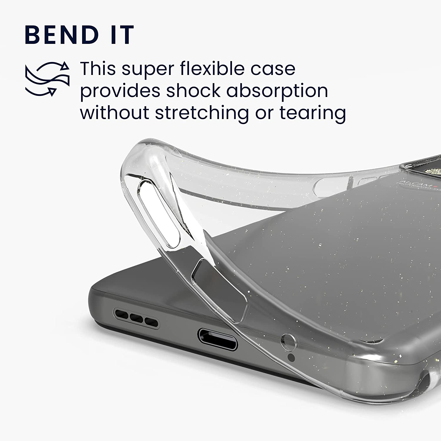 KW Xiaomi Redmi 10 Θήκη Σιλικόνης TPU Design Glitter Uniform - Διάφανη / Silver - 56839.01