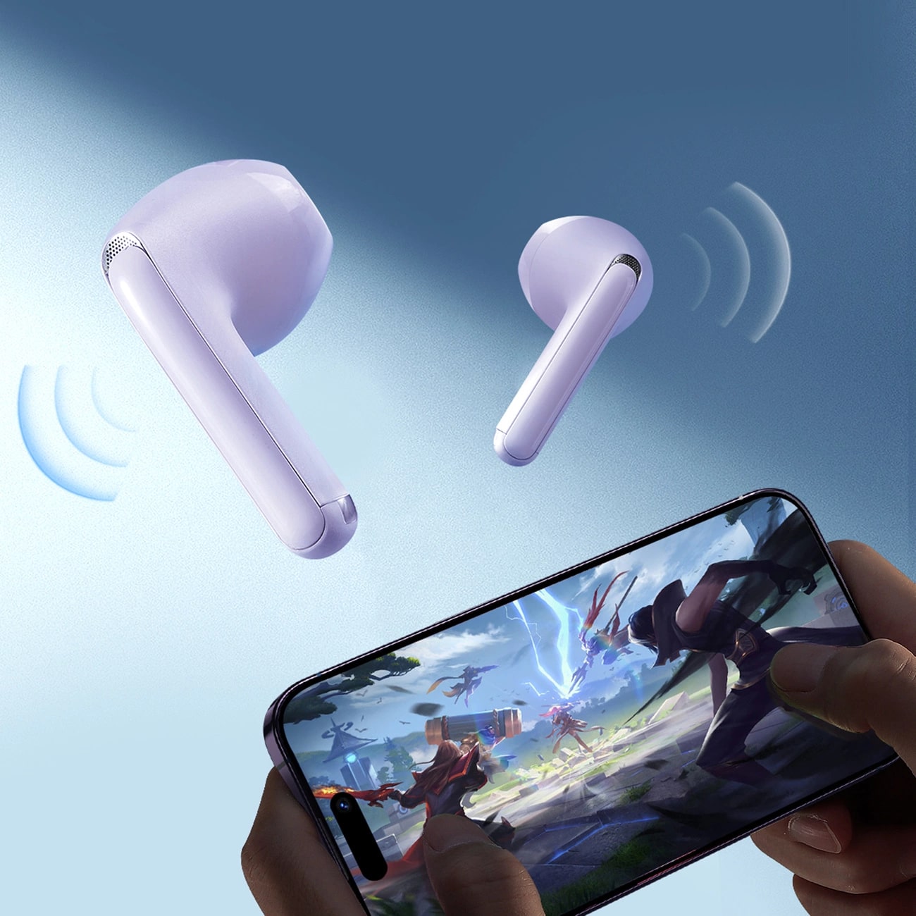 Joyroom Funpods TWS Bluetooth 5.3 - Ασύρματα ακουστικά για Κλήσεις / Μουσική - Purple - JR-FB1