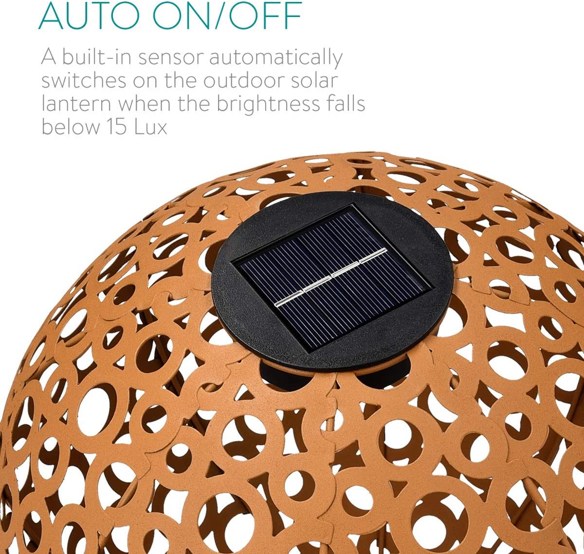 Navaris Outdoor Solar Light Ball Διακοσμητική Φωτεινή Μπάλα - Powder Rust Ornament - 47543.02