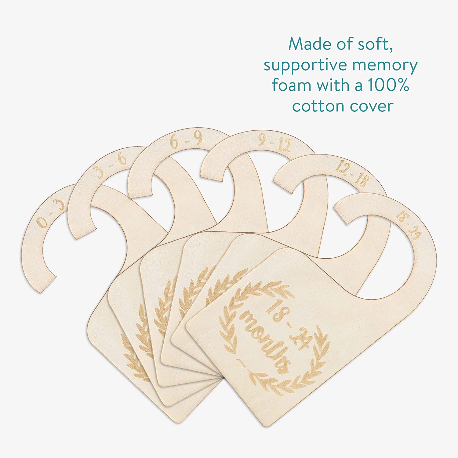 Navaris Σετ με 20 Βρεφικές Ξύλινες Κρεμάστρες Ρούχων και 6 Διαχωριστικά - ‎Beige - 57942.26