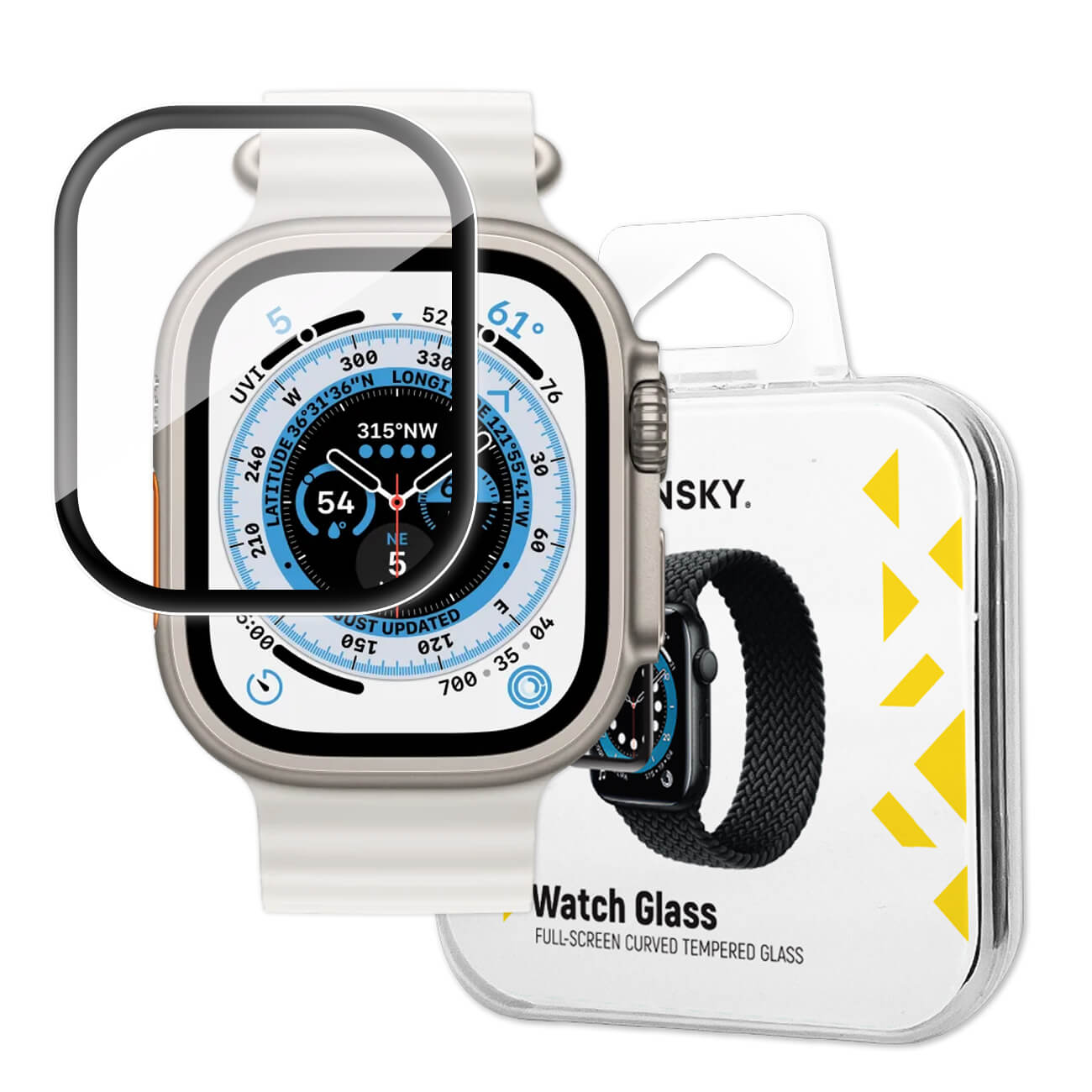 Wozinsky Προστασία Οθόνης Apple Watch Ultra (1/2/3) - 49mm - Hybrid Glass Full Glue Screen Αντιχαρακτικό Γυαλί Οθόνης - Black
