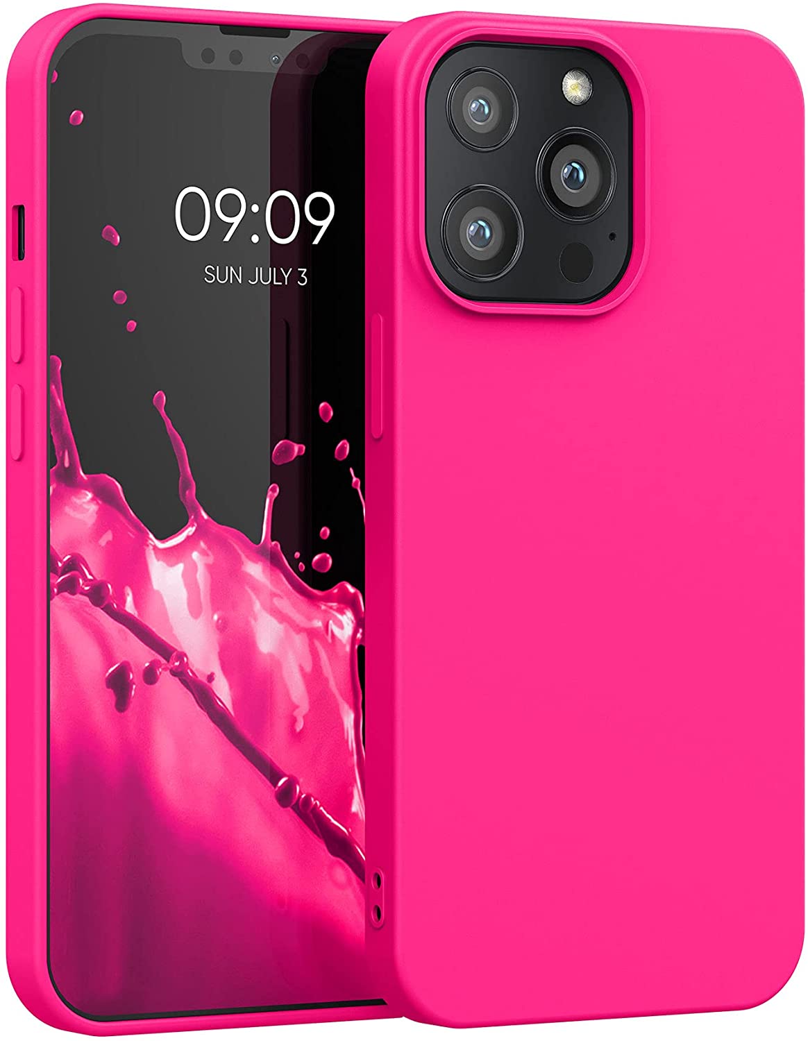 KW iPhone 13 Pro Θήκη Σιλικόνης Rubberized TPU - Neon Pink - 55962.77