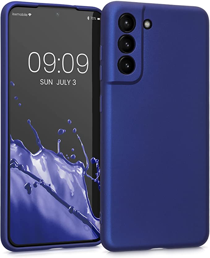 KW Samsung Galaxy S21 FE Θήκη Σιλικόνης - Metallic Blue - 55485.64