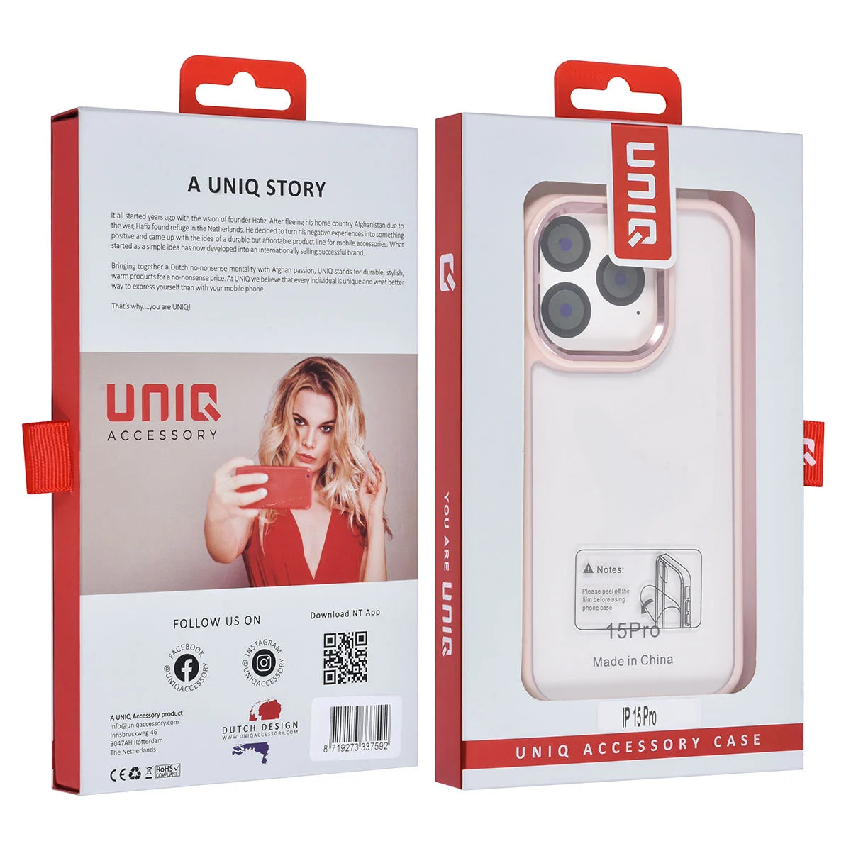 Tuniq iPhone 15 Pro - Σκληρή Θήκη με Πλαίσιο Σιλικόνης - Ροζ / Διάφανο