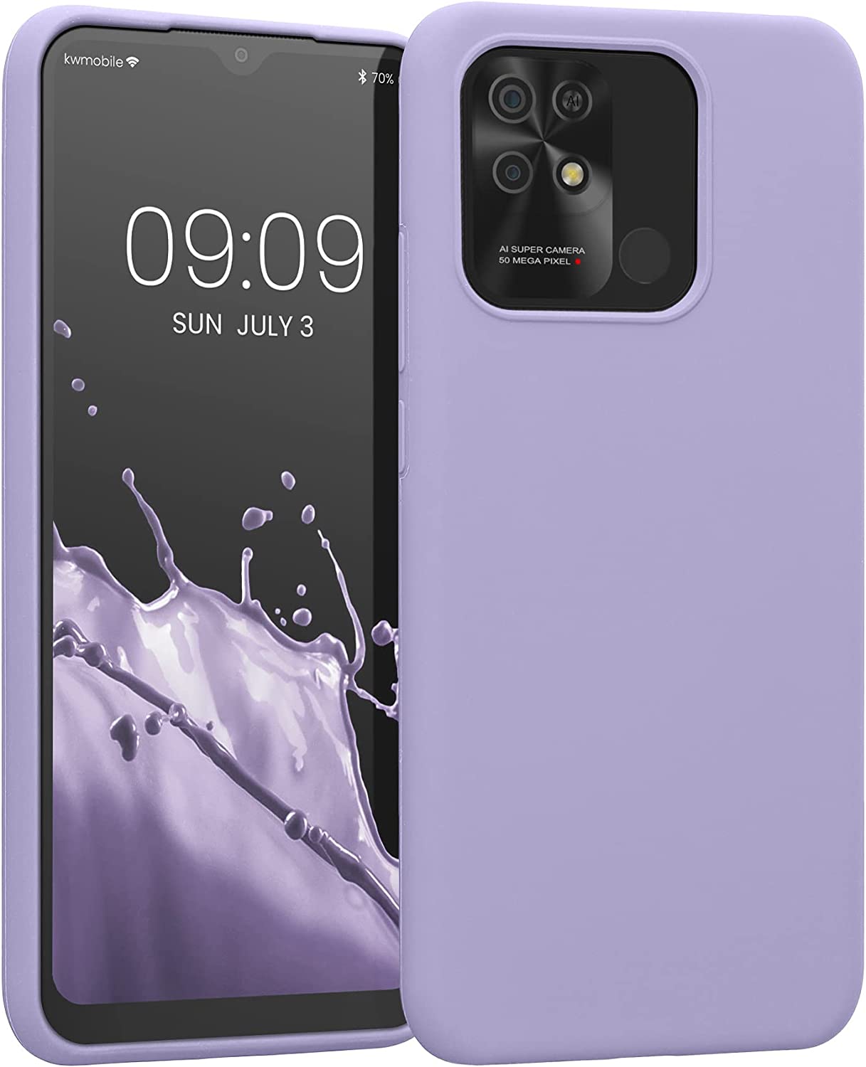 KW Xiaomi Redmi 10C Θήκη Σιλικόνης Rubberized TPU - Lavender - 59230.108