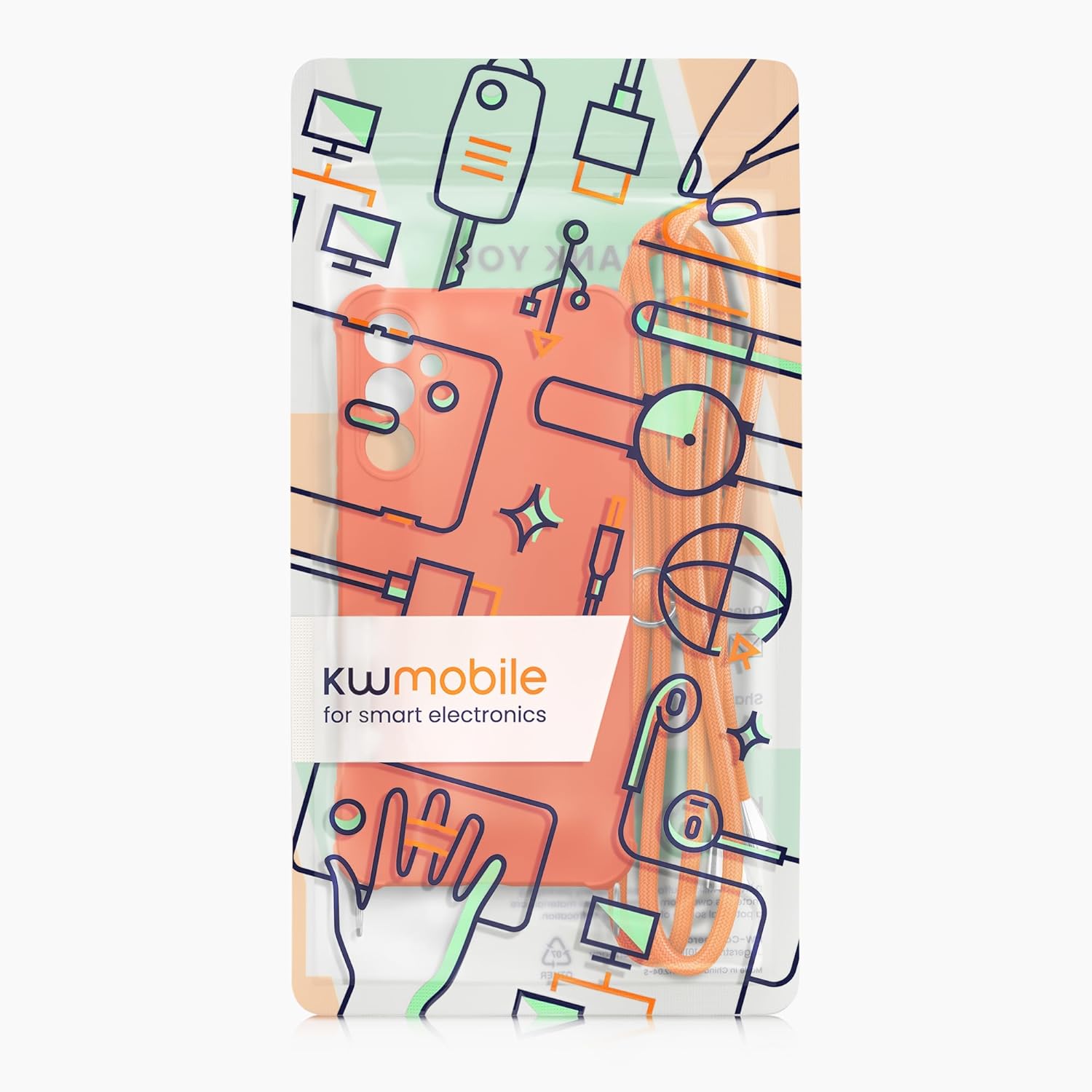 KW Samsung Galaxy A34 5G Θήκη Σιλικόνης TPU με Λουράκι - Fruity Orange - ‎60820.150