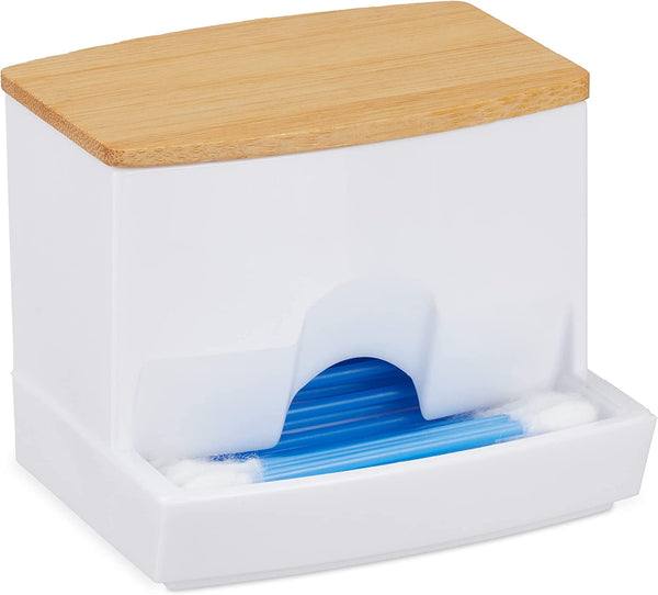 Relaxdays Ακρυλικό Κουτί Αποθήκευσης για Μπατονέτες - White / Natural - 4052025905965 - likebrands.gr