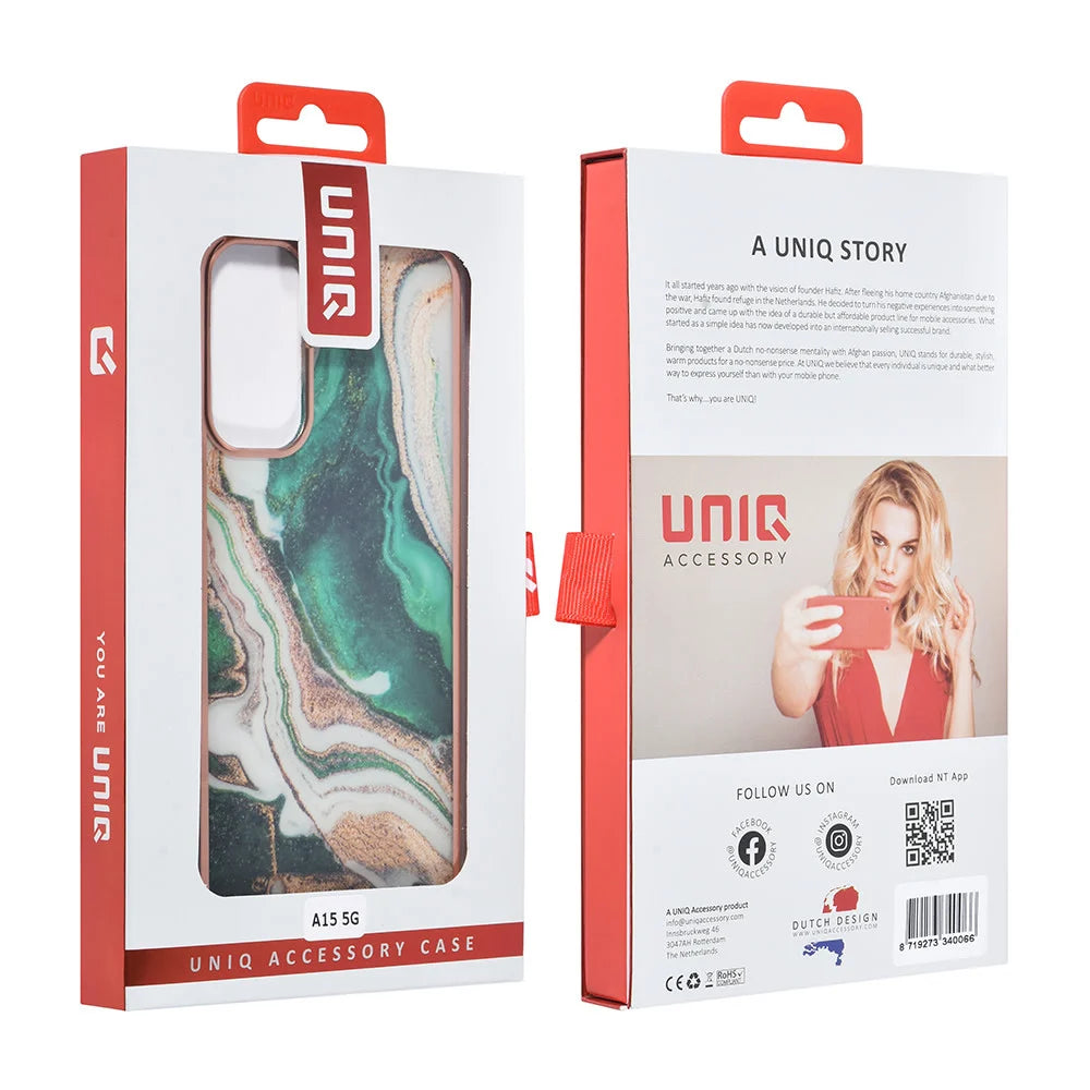 Tuniq Samsung Galaxy A15 4G / A15 5G - Σκληρή Θήκη με Πλαίσιο Σιλικόνης - Σχέδιο Μάρμαρο - Πράσινη