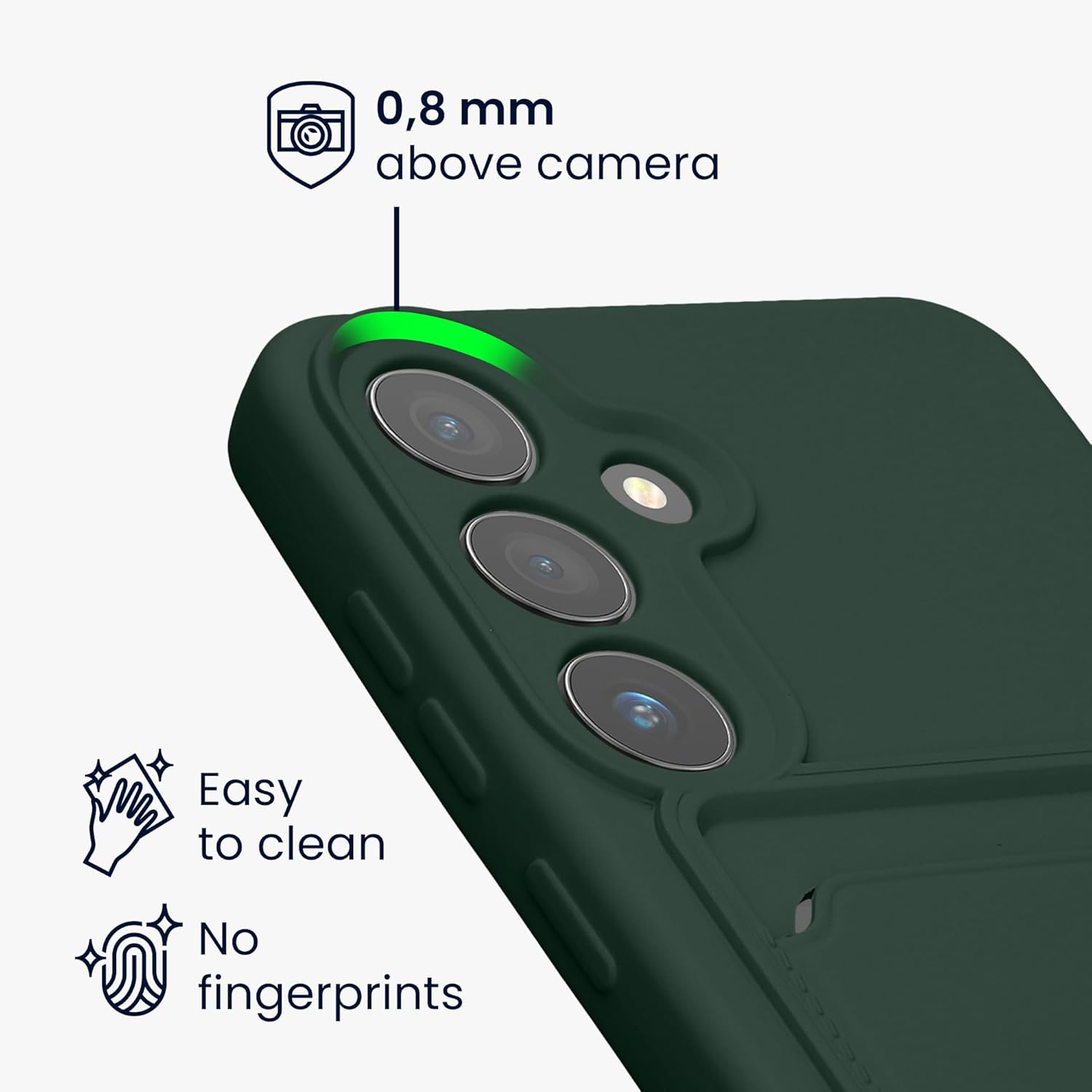 KW Samsung Galaxy S24 Θήκη Σιλικόνης TPU με Υποδοχή για Κάρτα - Dark Green