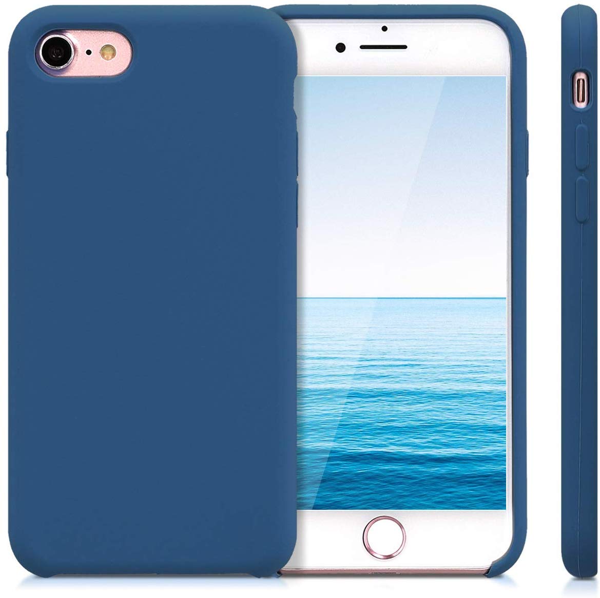 KW iPhone SE 2022 / SE 2020 / 7 / 8 Θήκη Σιλικόνης Rubber TPU - Navy Blue - 40225.116