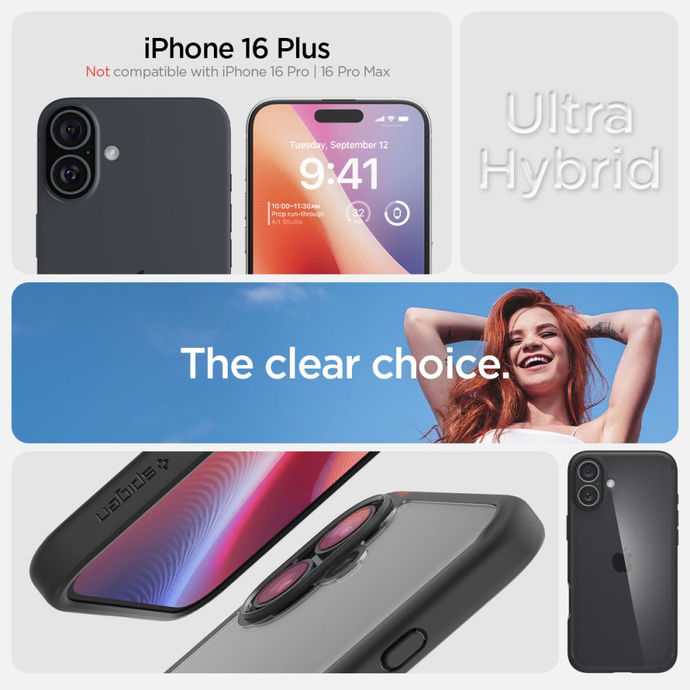 Spigen iPhone 16 Plus Ultra Hybrid Σκληρή Θήκη με Πλαίσιο Σιλικόνης - Matte Black