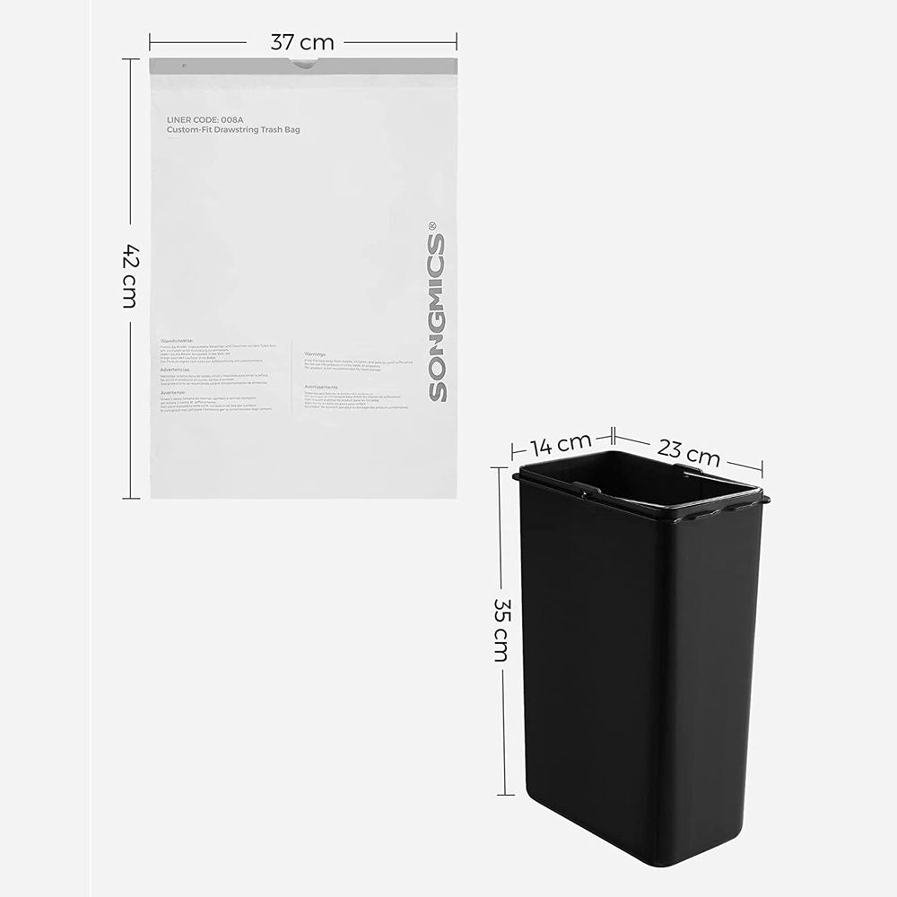 Songmics Σακούλες Απορριμμάτων - 8L - 90 Τεμάχια - White - KRB008A02