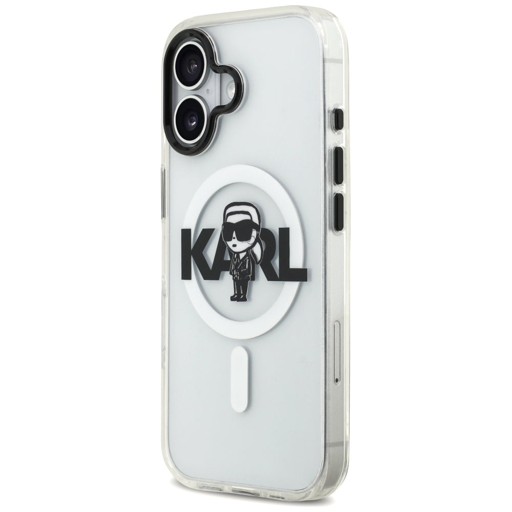 Karl Lagerfeld iPhone 17 - IML Karl Sketch Logo MagSafe - Σκληρή Θήκη με Πλαίσιο Σιλικόνης - Clear - KLHMP17SHGKIGKBT