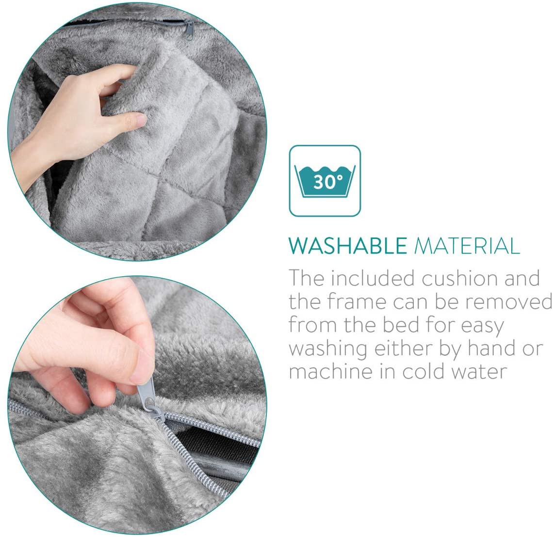 Navaris Γούνινη Αιώρα Καλοριφέρ για Γάτες - 40 x 30 x 15 cm - Grey - 48615.22