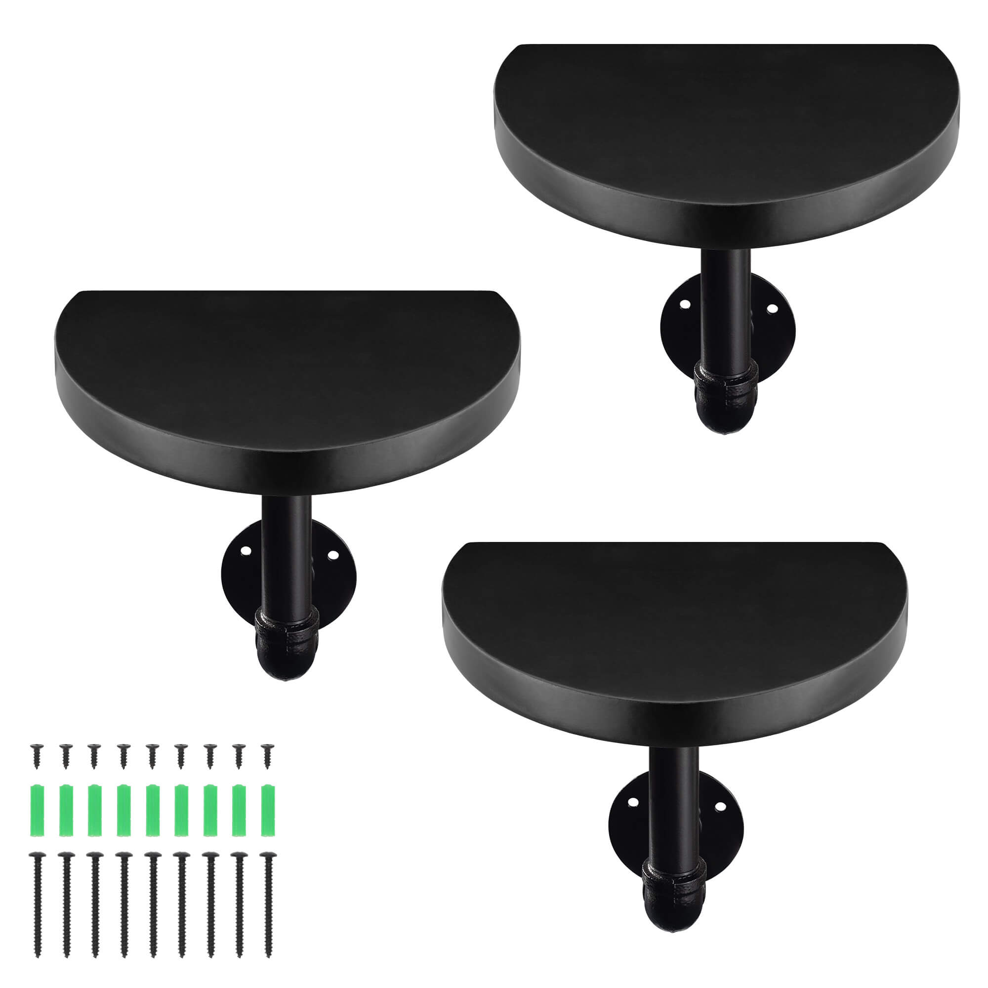 Navaris Σετ με 3 Ράφια με Βάση - 20 x 15 x 17 cm - Black - 53785.01