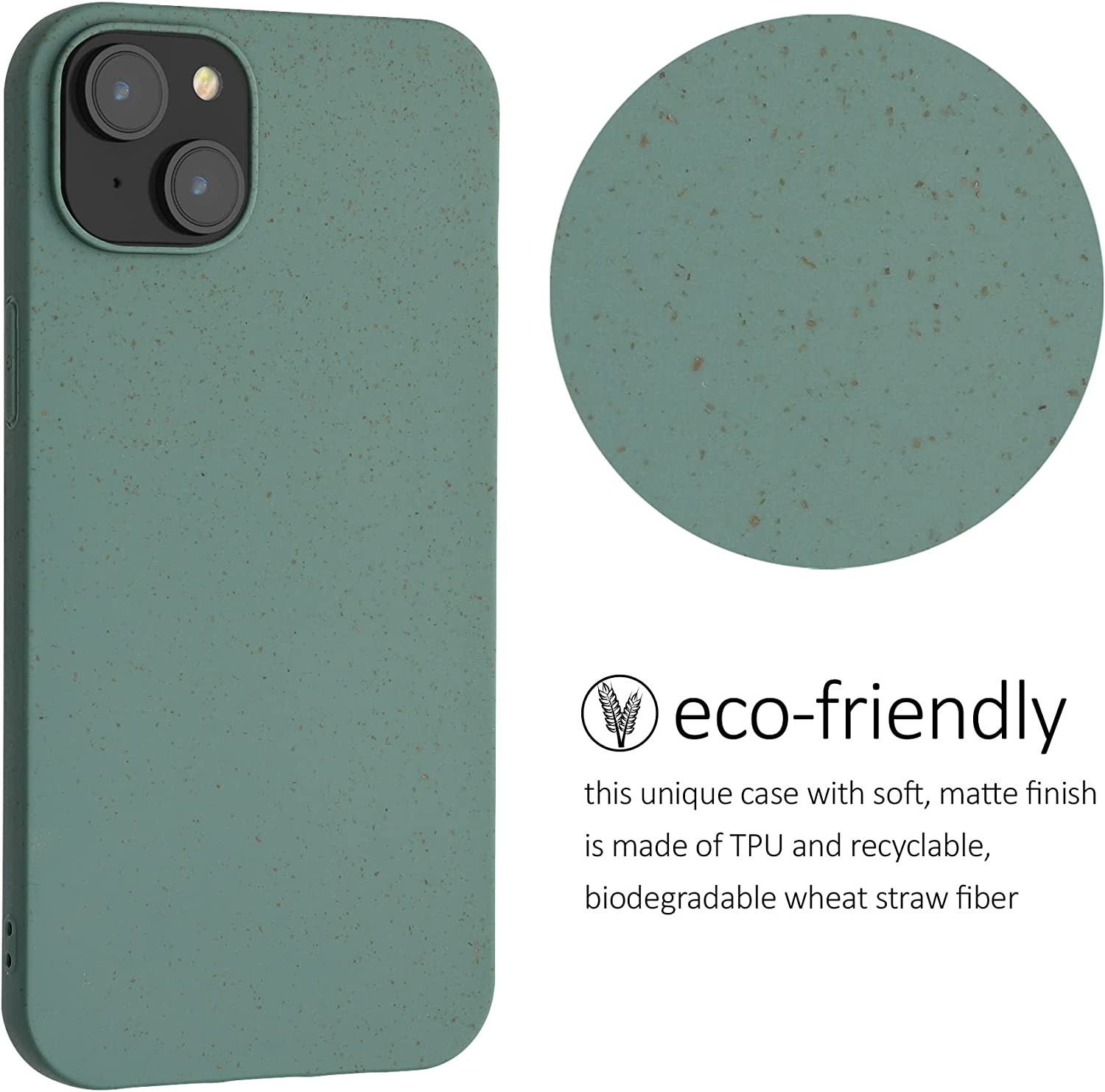 Kalibri iPhone 14 Plus Θήκη Σιλικόνης TPU με Ανακυκλώσιμο και Βιοδιασπώμενο Υλικό - Forest Green - 59218.166