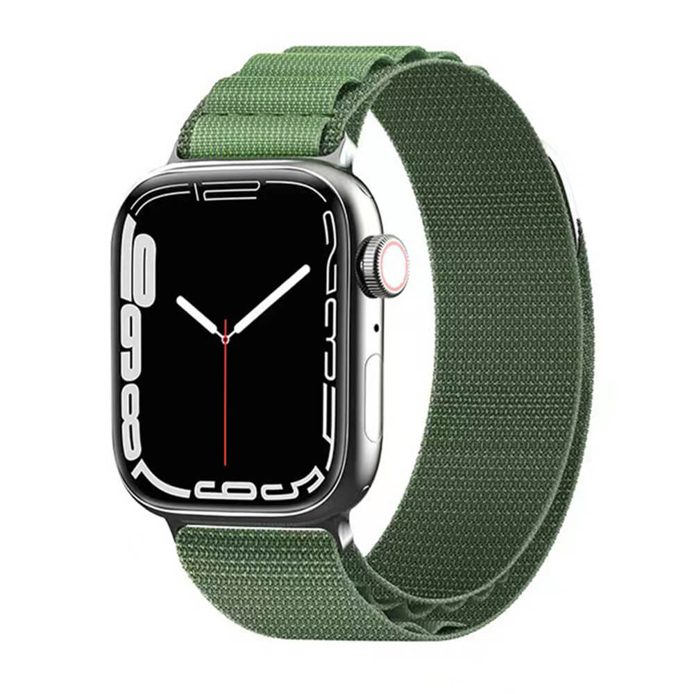 Techsuit Λουράκι Apple Watch 2/3/4/5/6/7/8/9/10/11 - SE (1/2/3) - 38/40/41/42mm Watchband W037 Nylon - Army Green