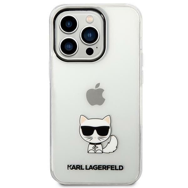 Karl Lagerfeld iPhone 14 Pro Max - Choupette Body Σκληρή Θήκη με Πλαίσιο Σιλικόνης - Διάφανη - KLHCP14XCTTR