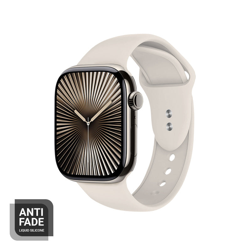 Crong Λουράκι Apple Watch 2/3/4/5/6/7/8/9/10/11 - SE (1/2/3) - 38/40/41/42mm Σιλικόνης - Liquid Strap - Stone Beige