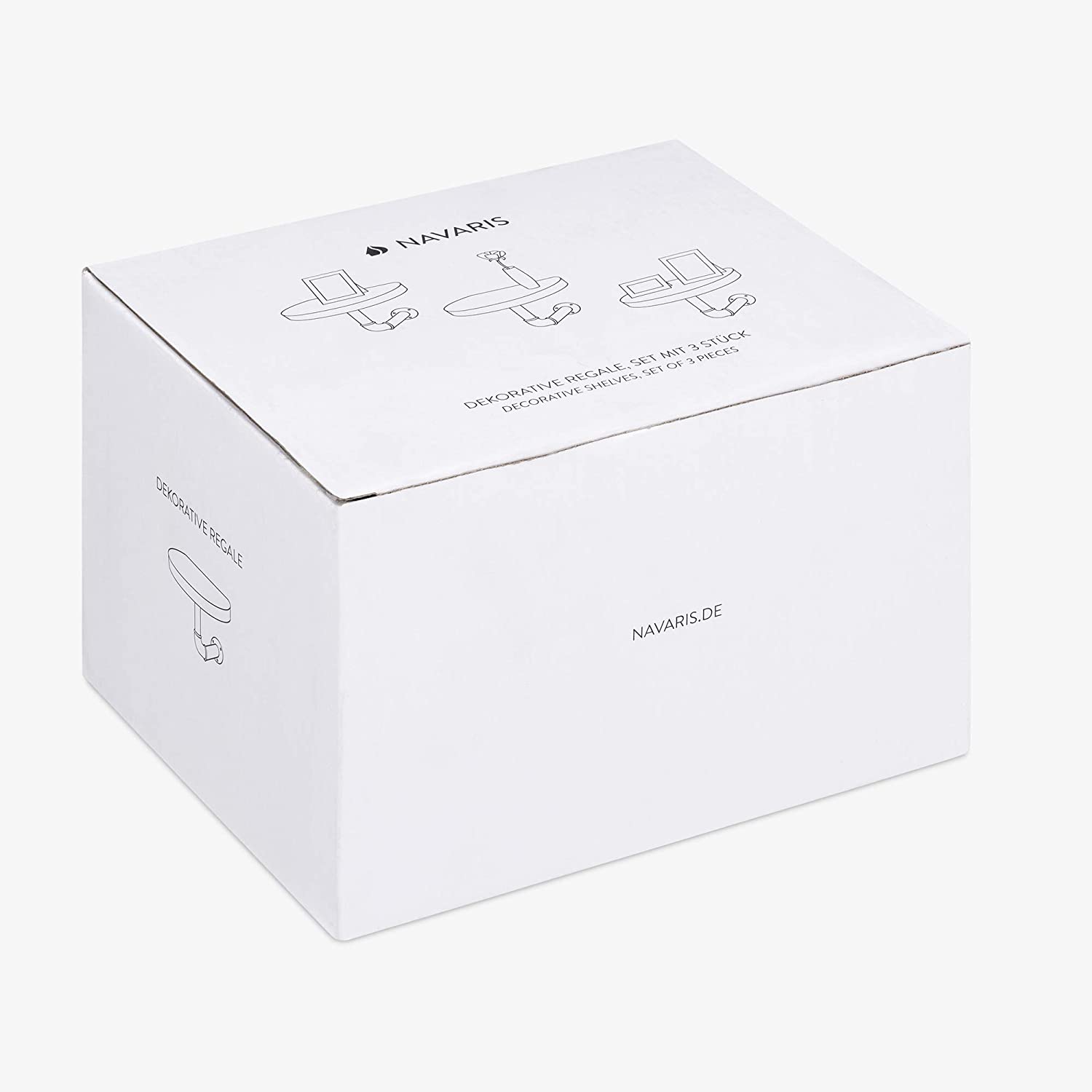 Navaris Σετ με 3 Ράφια με Βάση - Brown - 53785.05