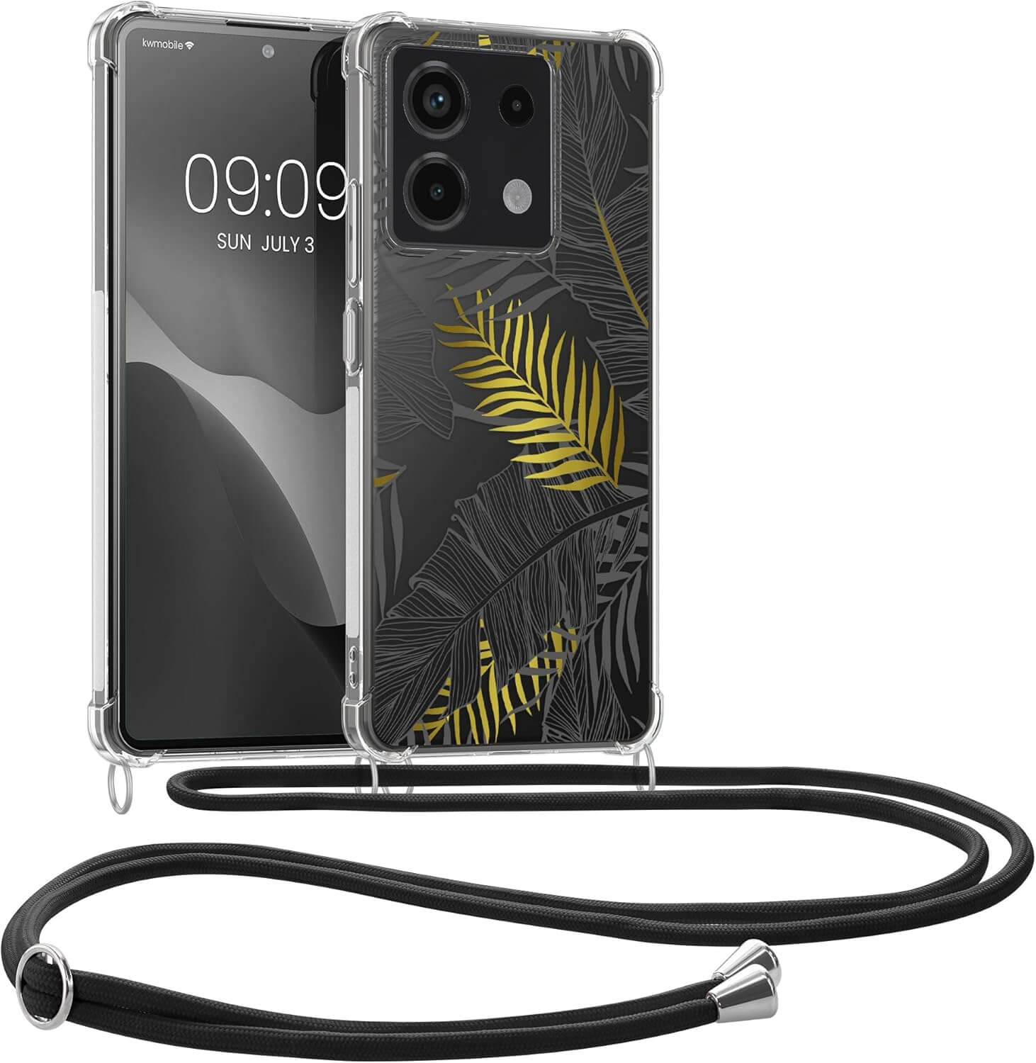 KW Xiaomi Redmi Note 13 4G Θήκη Σιλικόνης TPU με Λουράκι - Design Jungle - Yellow / Grey / Διάφανη