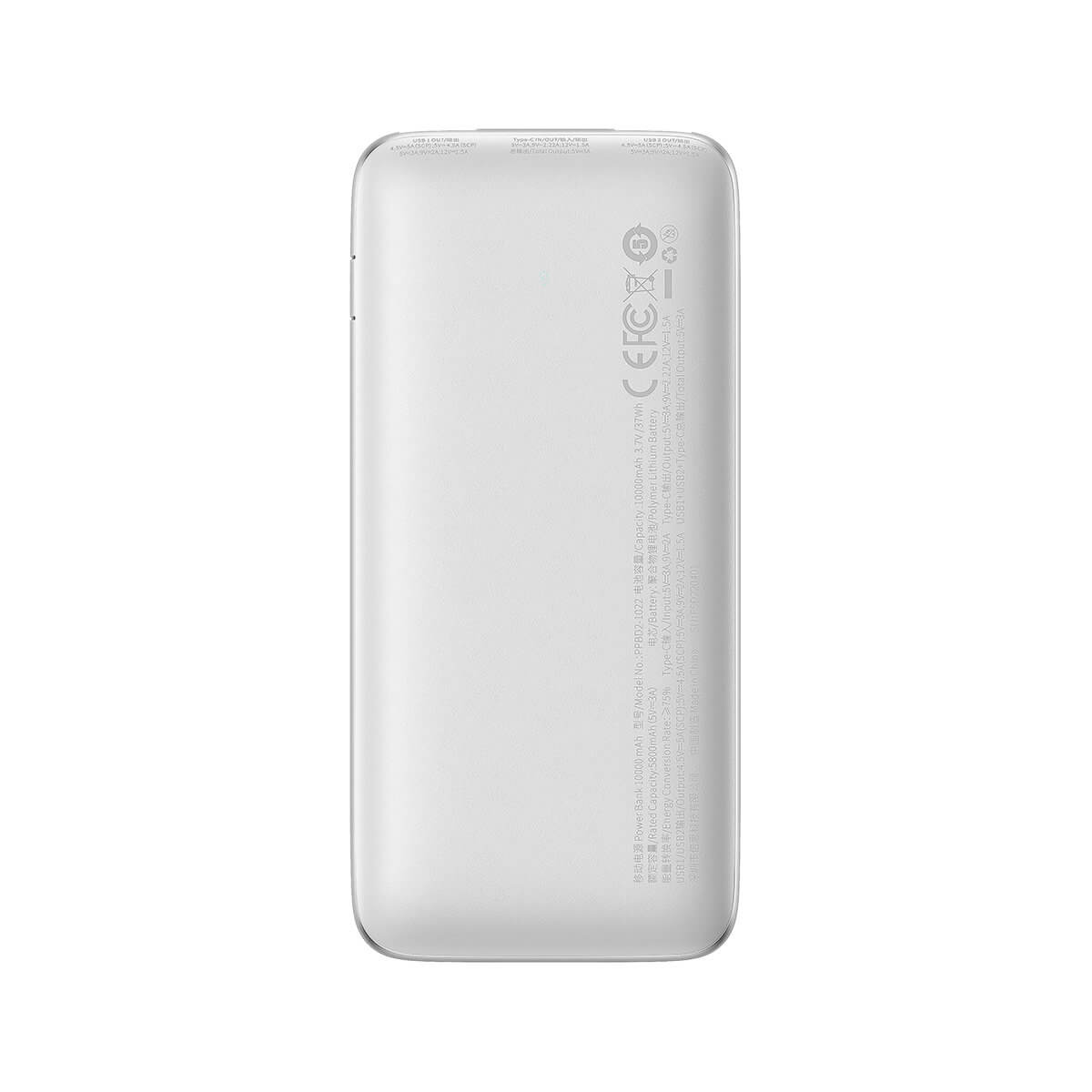 Baseus Bipow Pro 22.5W Power Bank 10000mAh 3Α με 2 Θύρες USB και 1 Θύρα Type-C - White - PPBD040002