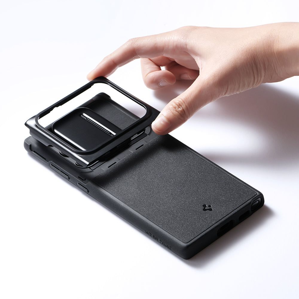 Spigen Samsung Galaxy S22 Ultra Optik Armor Θήκη Σιλικόνης με Κάλυμμα για την Κάμερα - Black