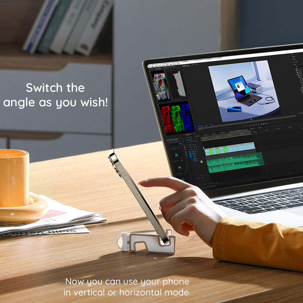 Baseus Biaxial Επιτραπέζια Bάση Tηλεφώνου για το Γραφείο - Moon White