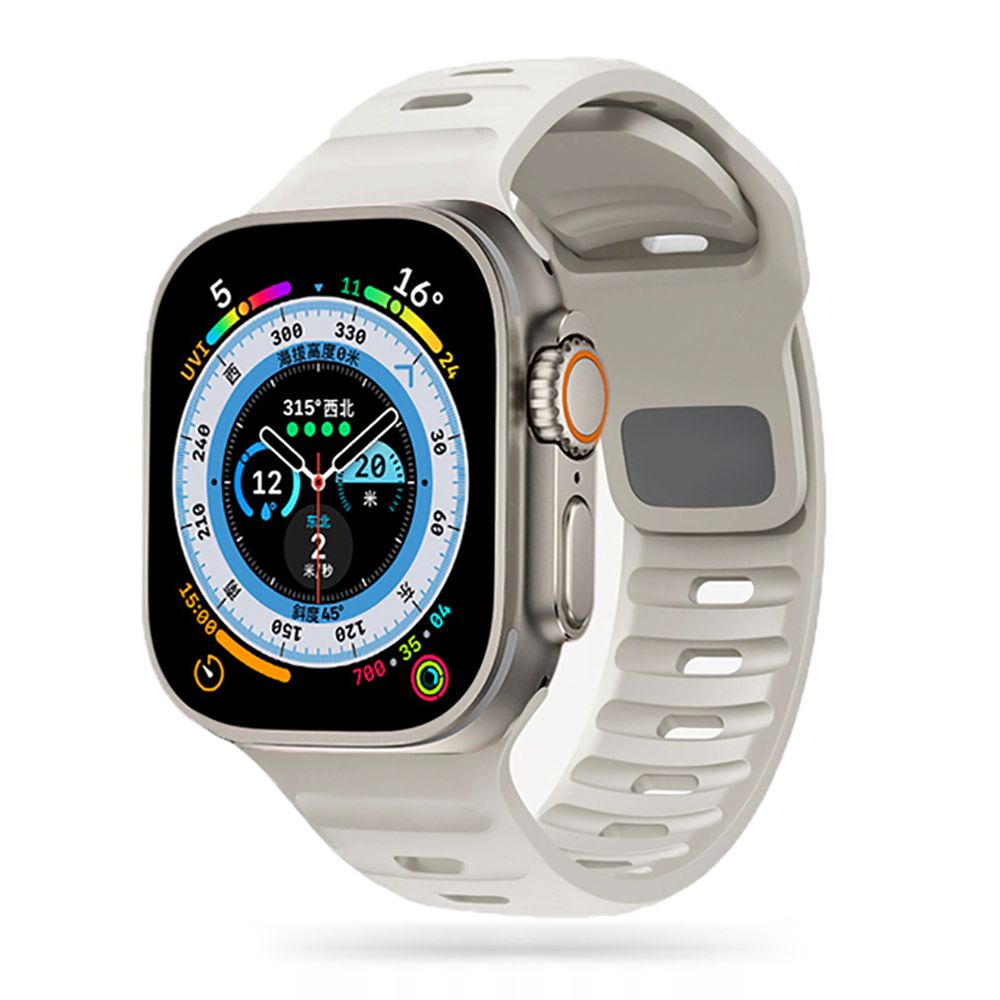 Tech-Protect Λουράκι Apple Watch 8/9/10/11 - SE (1/2/3) - Ultra (1/2/3) – 44/45/46/49mm IconBand Line Λαστιχένιο - Starlight