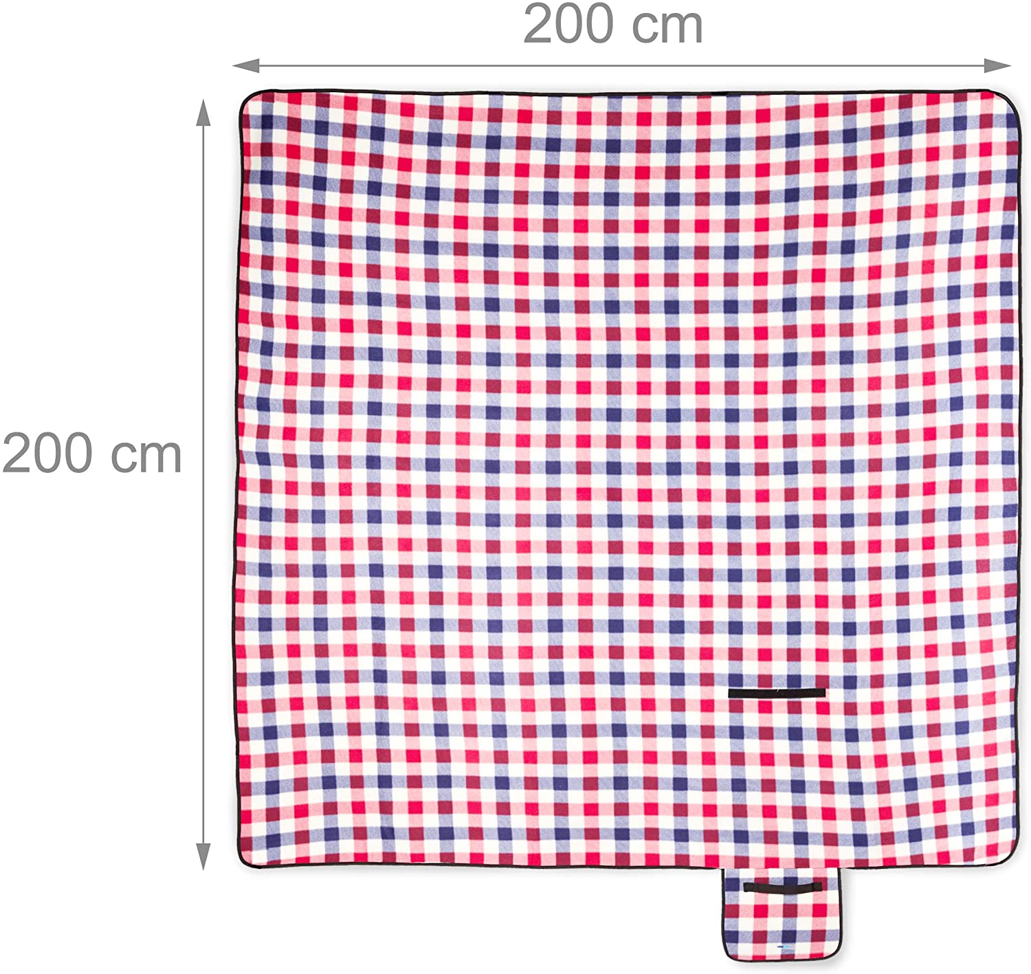 Relaxdays Μονωμένη Κουβέρτα για Πικ Νικ - Blue Red Checked - 4052025259907