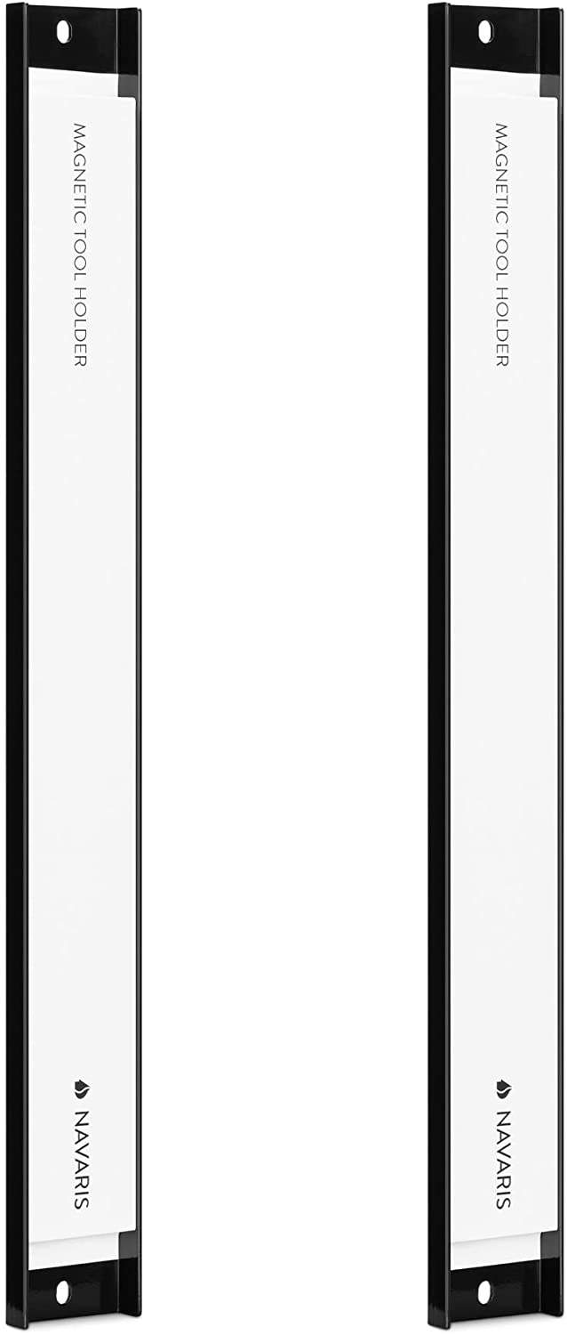 Navaris Σετ με 2 Επιτοίχιες Μαγνητικές Βάσεις Στήριξης Εργαλείων - 4 x 30 cm - Black - 54269.01