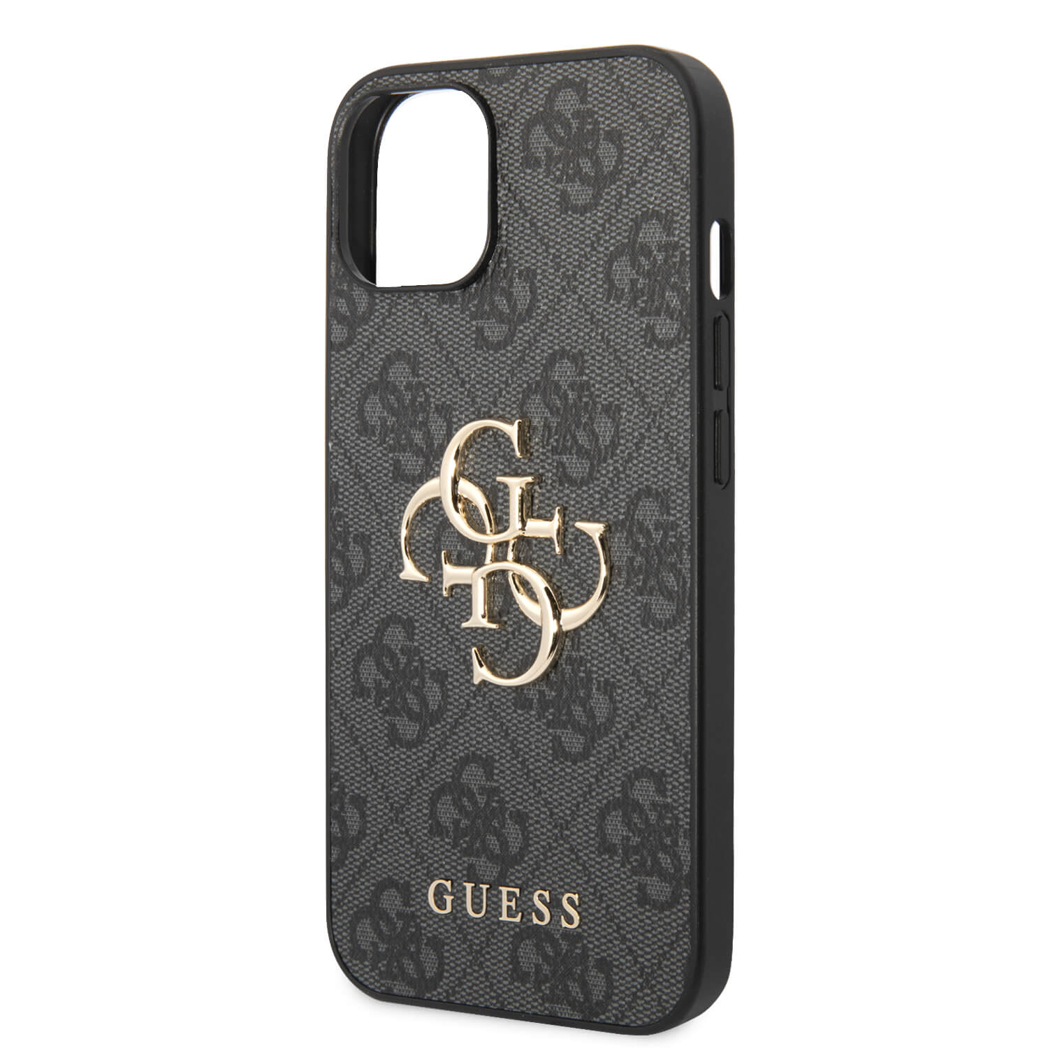 Guess iPhone 15 / 14 / 13 - 4G Big Metal Logo Θήκη με Επένδυση Συνθετικού Δέρματος - Black - GUHCP15S4GMGGR