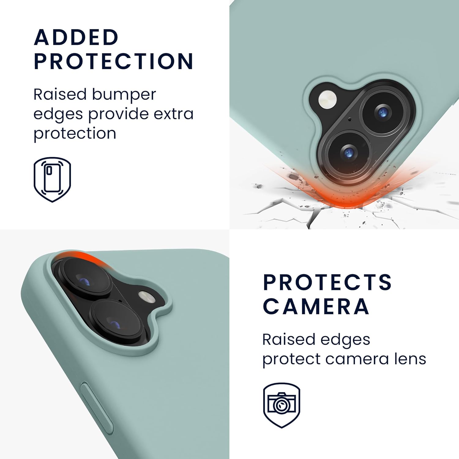 KW iPhone 16 Plus Θήκη Σιλικόνης Rubberized TPU - Mint Green