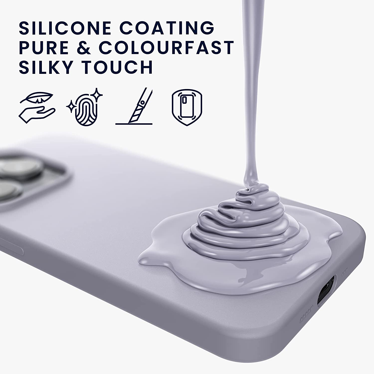 KW iPhone 14 Θήκη Σιλικόνης TPU - Light Lavender - 59071.139