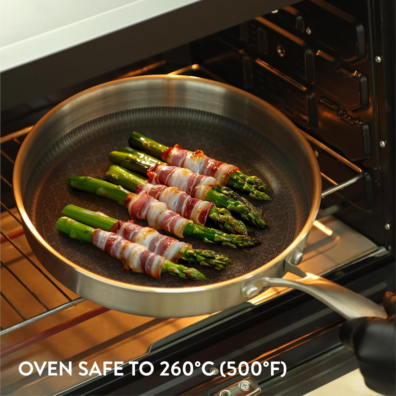 Navaris Ανοξείδωτο Τηγάνι με Γυάλινο Καπάκι - 25 cm - Silver