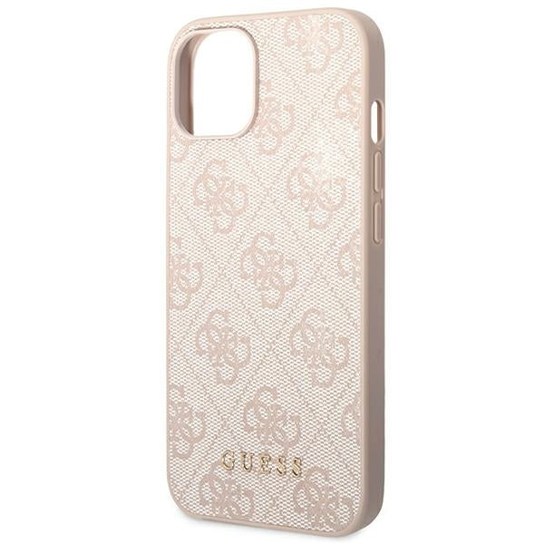 Guess iPhone 14 4G Saffiano Θήκη με Επένδυση Συνθετικού Δέρματος - Pink - GUHCP14SG4GFPI