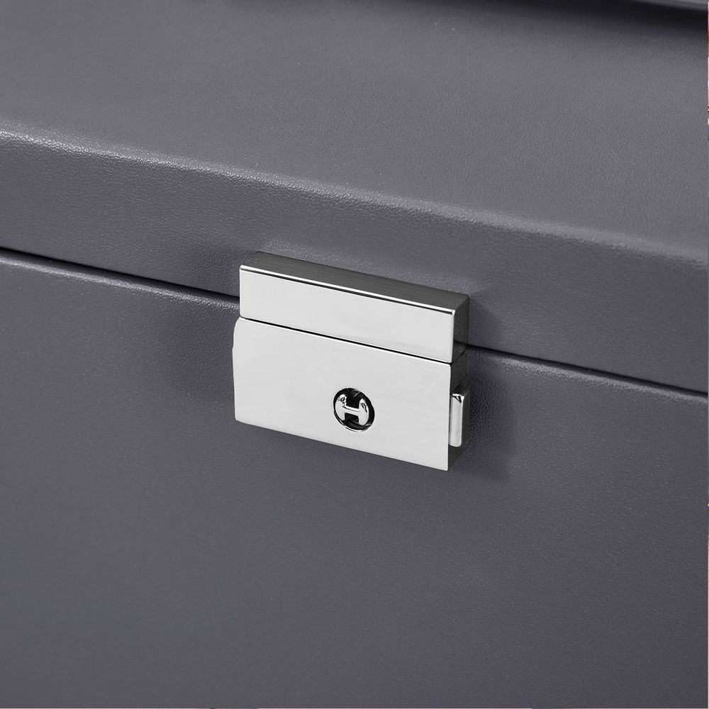 Songmics Φορητό Κουτί Αποθήκευσης Κοσμημάτων με Καθρέπτη και Κλειδαριά - Grey - JBC154G01