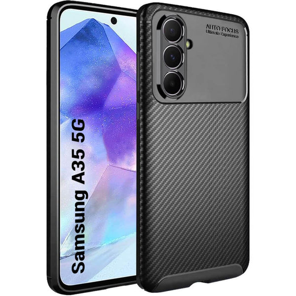 Techsuit Samsung Galaxy A35 5G - CarbonFiber - Θήκη Σιλικόνης - Black