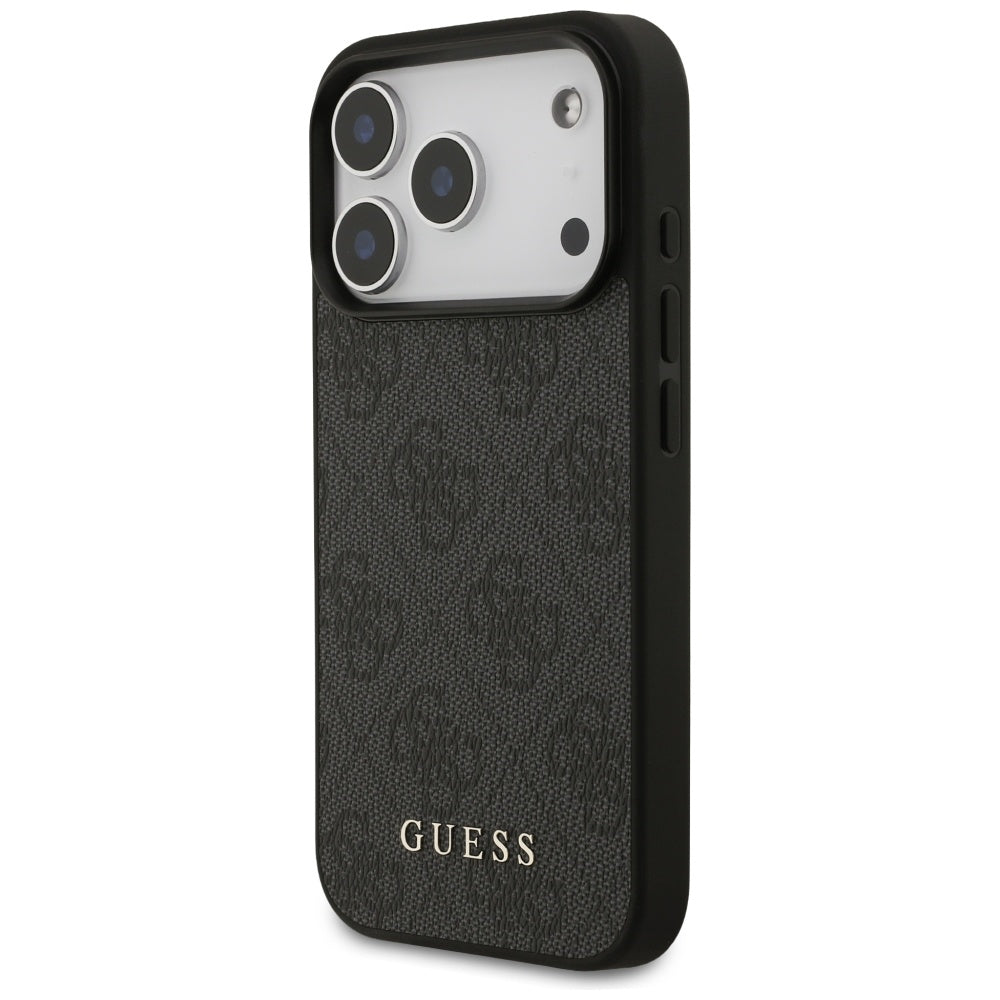 Guess iPhone 17 Pro - 4G Classic - Σκληρή Θήκη με Πλαίσιο Σιλικόνης και Επένδυση Συνθετικού Δέρματος - Black - GUHCP17LG4GFGR