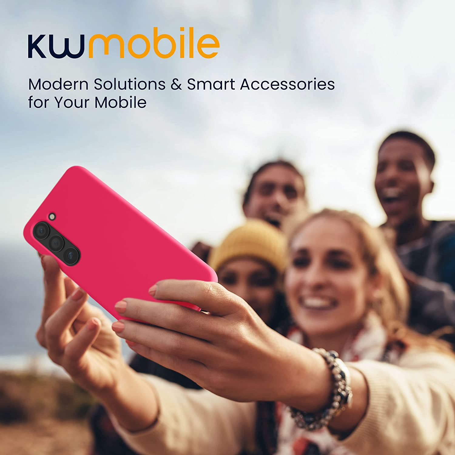 KW Samsung Galaxy S23 Θήκη Σιλικόνης Rubberized TPU - Neon Pink - 60273.77